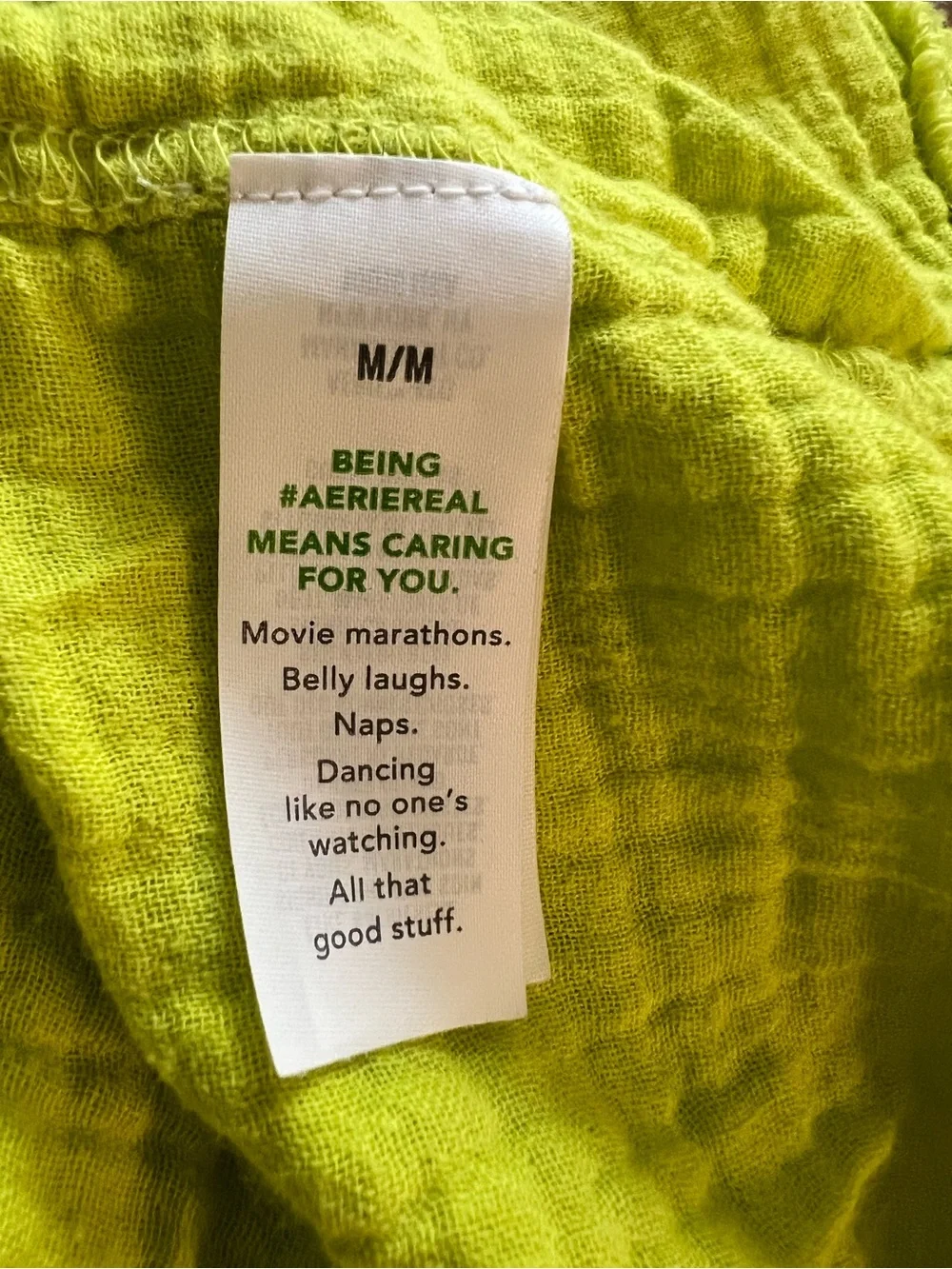 aerie Neon Lime Gauze Button-Front Swim Coverup - Picture 6 of 13